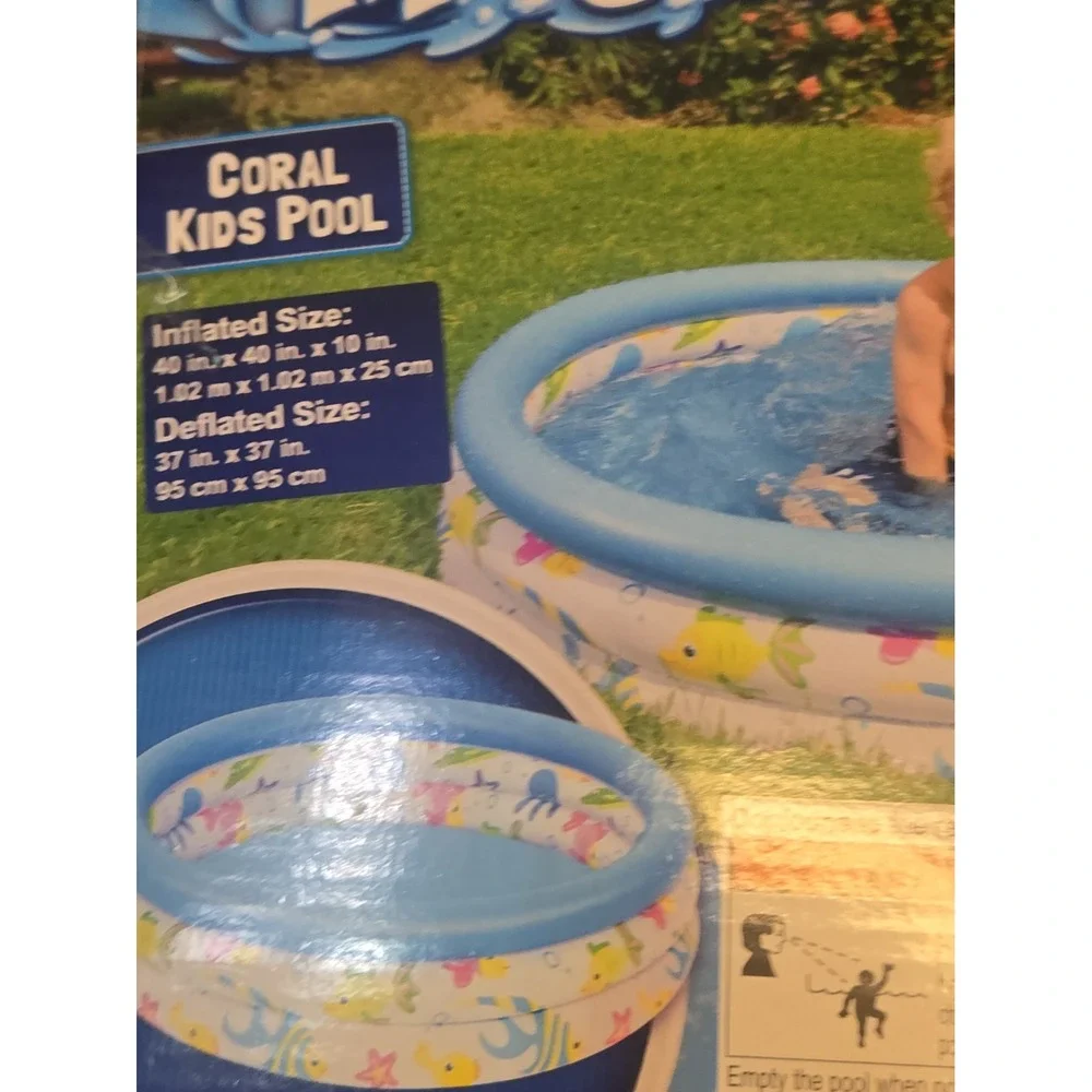 Bestway H2OGO Coral Kids Inflatable Pool 40in Round Splash Play Ages 2+ NEW